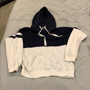 Blue and white sweatshirt